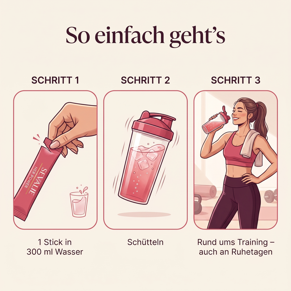 So einfach geht's – Her Power in 3 Schritten