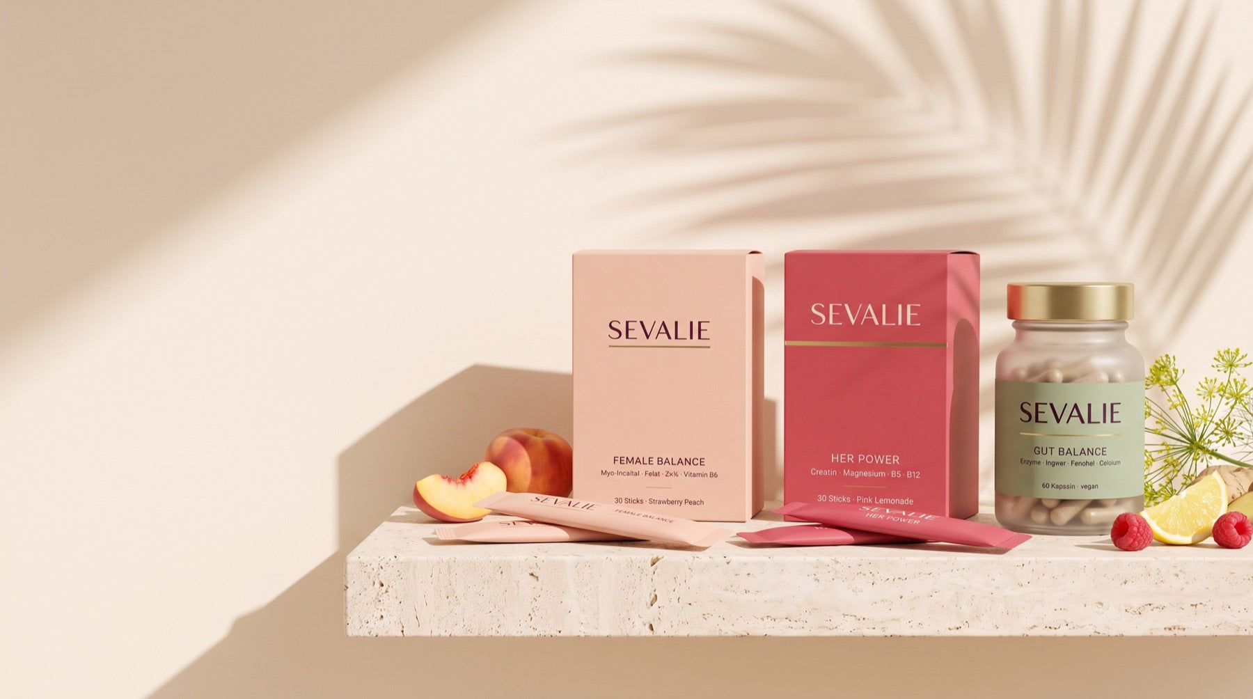 Alle drei Sevalie Produkte